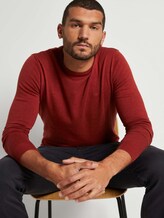 Schlichter Strickpullover - Männer - dark chili melange Schlichter Strickpullover - Männer - dark chili melange - 5 - TOM TAILOR