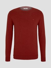 Schlichter Strickpullover - Männer - dark chili melange Schlichter Strickpullover - Männer - dark chili melange - 7 - TOM TAILOR