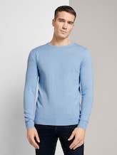 Schlichter Strickpullover - Männer - sunny sky melange Schlichter Strickpullover - Männer - sunny sky melange - 1 - TOM TAILOR