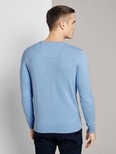 Schlichter Strickpullover - Männer - sunny sky melange Schlichter Strickpullover - Männer - sunny sky melange - 2 - TOM TAILOR