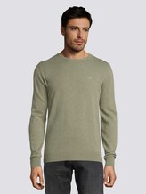 Schlichter Strickpullover - Männer - pale grey olive melange Schlichter Strickpullover - Männer - pale grey olive melange - 1 - TOM TAILOR