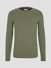 Schlichter Strickpullover - Männer - pale grey olive melange Schlichter Strickpullover - Männer - pale grey olive melange - 7 - TOM TAILOR