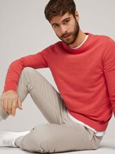 Schlichter Strickpullover - Männer - coral melange Schlichter Strickpullover - Männer - coral melange - 5 - TOM TAILOR