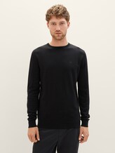 Schlichter Strickpullover - Männer - Black Schlichter Strickpullover - Männer - Black - 1 - TOM TAILOR