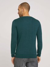 Basic Strickpullover - Männer - Midnight Forest Green Mélange Basic Strickpullover - Männer - Midnight Forest Green Mélange - 2 - TOM TAILOR