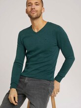 Basic Strickpullover - Männer - Midnight Forest Green Mélange Basic Strickpullover - Männer - Midnight Forest Green Mélange - 5 - TOM TAILOR