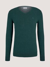 Basic Strickpullover - Männer - Midnight Forest Green Mélange Basic Strickpullover - Männer - Midnight Forest Green Mélange - 7 - TOM TAILOR