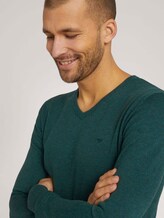 Basic Strickpullover - Männer - Midnight Forest Green Mélange Basic Strickpullover - Männer - Midnight Forest Green Mélange - 9 - TOM TAILOR