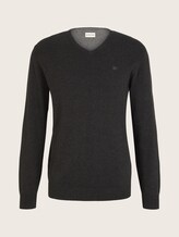Basic Strickpullover - Männer - Black Grey Melange Basic Strickpullover - Männer - Black Grey Melange - 7 - TOM TAILOR