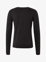 Basic Strickpullover - Männer - Black Grey Melange Basic Strickpullover - Männer - Black Grey Melange - 8 - TOM TAILOR