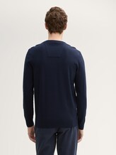 Basic Strickpullover - Männer - Knitted Navy Melange Basic Strickpullover - Männer - Knitted Navy Melange - 2 - TOM TAILOR