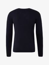 Basic Strickpullover - Männer - Knitted Navy Melange Basic Strickpullover - Männer - Knitted Navy Melange - 8 - TOM TAILOR