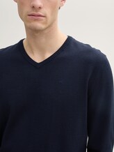 Basic Strickpullover - Männer - Knitted Navy Melange Basic Strickpullover - Männer - Knitted Navy Melange - 9 - TOM TAILOR