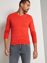 Basic Strickpullover - Männer - Valiant Red Melange Basic Strickpullover - Männer - Valiant Red Melange - 5 - TOM TAILOR