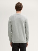 Basic Strickpullover - Männer - Light Soft Grey Melange Basic Strickpullover - Männer - Light Soft Grey Melange - 2 - TOM TAILOR