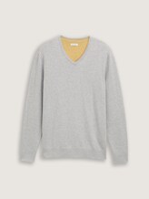 Basic Strickpullover - Männer - Light Soft Grey Melange Basic Strickpullover - Männer - Light Soft Grey Melange - 7 - TOM TAILOR