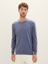 Basic Strickpullover - Männer - vintage indigo blue melange Basic Strickpullover - Männer - vintage indigo blue melange - 1 - TOM TAILOR