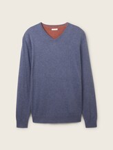 Basic Strickpullover - Männer - vintage indigo blue melange Basic Strickpullover - Männer - vintage indigo blue melange - 7 - TOM TAILOR