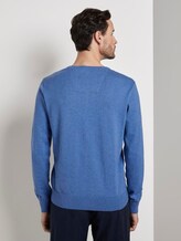 Schlichter Strickpullover - Männer - mid blue melange Schlichter Strickpullover - Männer - mid blue melange - 2 - TOM TAILOR
