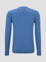 Schlichter Strickpullover - Männer - mid blue melange Schlichter Strickpullover - Männer - mid blue melange - 8 - TOM TAILOR