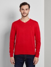Schlichter Strickpullover - Männer - red melange Schlichter Strickpullover - Männer - red melange - 1 - TOM TAILOR