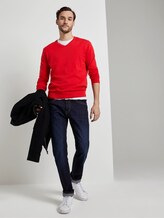 Schlichter Strickpullover - Männer - red melange Schlichter Strickpullover - Männer - red melange - 3 - TOM TAILOR