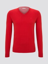Schlichter Strickpullover - Männer - red melange Schlichter Strickpullover - Männer - red melange - 7 - TOM TAILOR