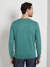 Schlichter Strickpullover - Männer - dusty teal green melange Schlichter Strickpullover - Männer - dusty teal green melange - 2 - TOM TAILOR
