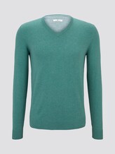 Schlichter Strickpullover - Männer - dusty teal green melange Schlichter Strickpullover - Männer - dusty teal green melange - 7 - TOM TAILOR