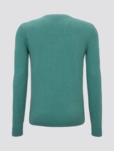 Schlichter Strickpullover - Männer - dusty teal green melange Schlichter Strickpullover - Männer - dusty teal green melange - 8 - TOM TAILOR