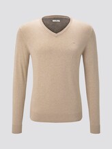 Basic Strickpullover - Männer - beige dark melange Basic Strickpullover - Männer - beige dark melange - 7 - TOM TAILOR