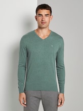 Eenvoudige gebreide trui - Mannen - dusty pale green melange Eenvoudige gebreide trui - Mannen - dusty pale green melange - 1 - TOM TAILOR