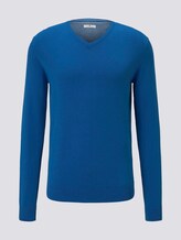 Basic Strickpullover - Männer - bright blue melange Basic Strickpullover - Männer - bright blue melange - 7 - TOM TAILOR