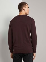 Basic Strickpullover - Männer - dark brown melange Basic Strickpullover - Männer - dark brown melange - 2 - TOM TAILOR