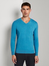 Basic Strickpullover - Männer - cool blue melange Basic Strickpullover - Männer - cool blue melange - 1 - TOM TAILOR