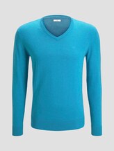 Basic Strickpullover - Männer - cool blue melange Basic Strickpullover - Männer - cool blue melange - 7 - TOM TAILOR