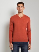 Basic Strickpullover - Männer - heated orange melange Basic Strickpullover - Männer - heated orange melange - 1 - TOM TAILOR