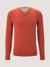 Basic Strickpullover - Männer - heated orange melange Basic Strickpullover - Männer - heated orange melange - 7 - TOM TAILOR