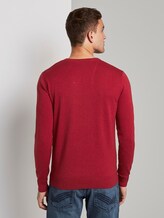 Basic Strickpullover - Männer - spicy red melange Basic Strickpullover - Männer - spicy red melange - 2 - TOM TAILOR