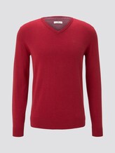 Basic Strickpullover - Männer - spicy red melange Basic Strickpullover - Männer - spicy red melange - 7 - TOM TAILOR