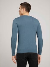Basic Strickpullover - Männer - dusty blue melange Basic Strickpullover - Männer - dusty blue melange - 2 - TOM TAILOR