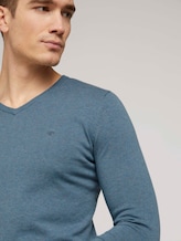 Basic Strickpullover - Männer - dusty blue melange Basic Strickpullover - Männer - dusty blue melange - 9 - TOM TAILOR