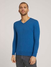 Basic Strickpullover - Männer - royal blue melange Basic Strickpullover - Männer - royal blue melange - 1 - TOM TAILOR