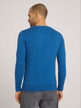 Basic Strickpullover - Männer - royal blue melange Basic Strickpullover - Männer - royal blue melange - 2 - TOM TAILOR