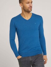 Basic Strickpullover - Männer - royal blue melange Basic Strickpullover - Männer - royal blue melange - 5 - TOM TAILOR