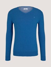 Basic Strickpullover - Männer - royal blue melange Basic Strickpullover - Männer - royal blue melange - 7 - TOM TAILOR