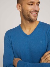 Basic Strickpullover - Männer - royal blue melange Basic Strickpullover - Männer - royal blue melange - 9 - TOM TAILOR