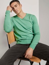 Basic Strickpullover - Männer - soft jade melange Basic Strickpullover - Männer - soft jade melange - 5 - TOM TAILOR