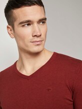 Basic Strickpullover - Männer - dark chili melange Basic Strickpullover - Männer - dark chili melange - 9 - TOM TAILOR