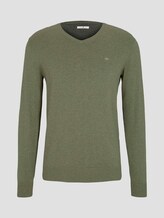 Basic Strickpullover - Männer - pale grey olive melange Basic Strickpullover - Männer - pale grey olive melange - 7 - TOM TAILOR